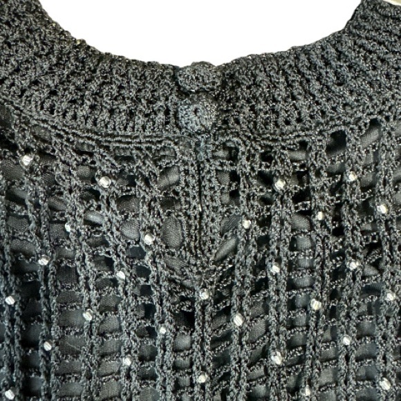 Debbie Shuchat Sleeveless Top Black with Sequins - Picture 3 of 7